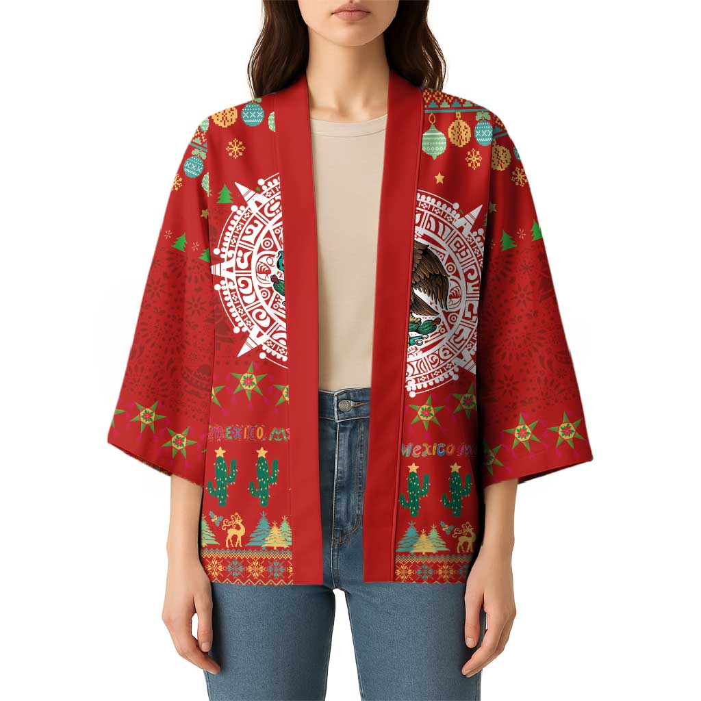 Mexico Merry Christmas Kimono Mexican Cultural Emblem Xmas Style - Polynesian Pride