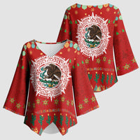 Mexico Merry Christmas Kimono Sleeve Blouse Mexican Cultural Emblem Xmas Style - Polynesian Pride
