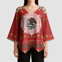 Mexico Merry Christmas Kimono Sleeve Blouse Mexican Cultural Emblem Xmas Style - Polynesian Pride