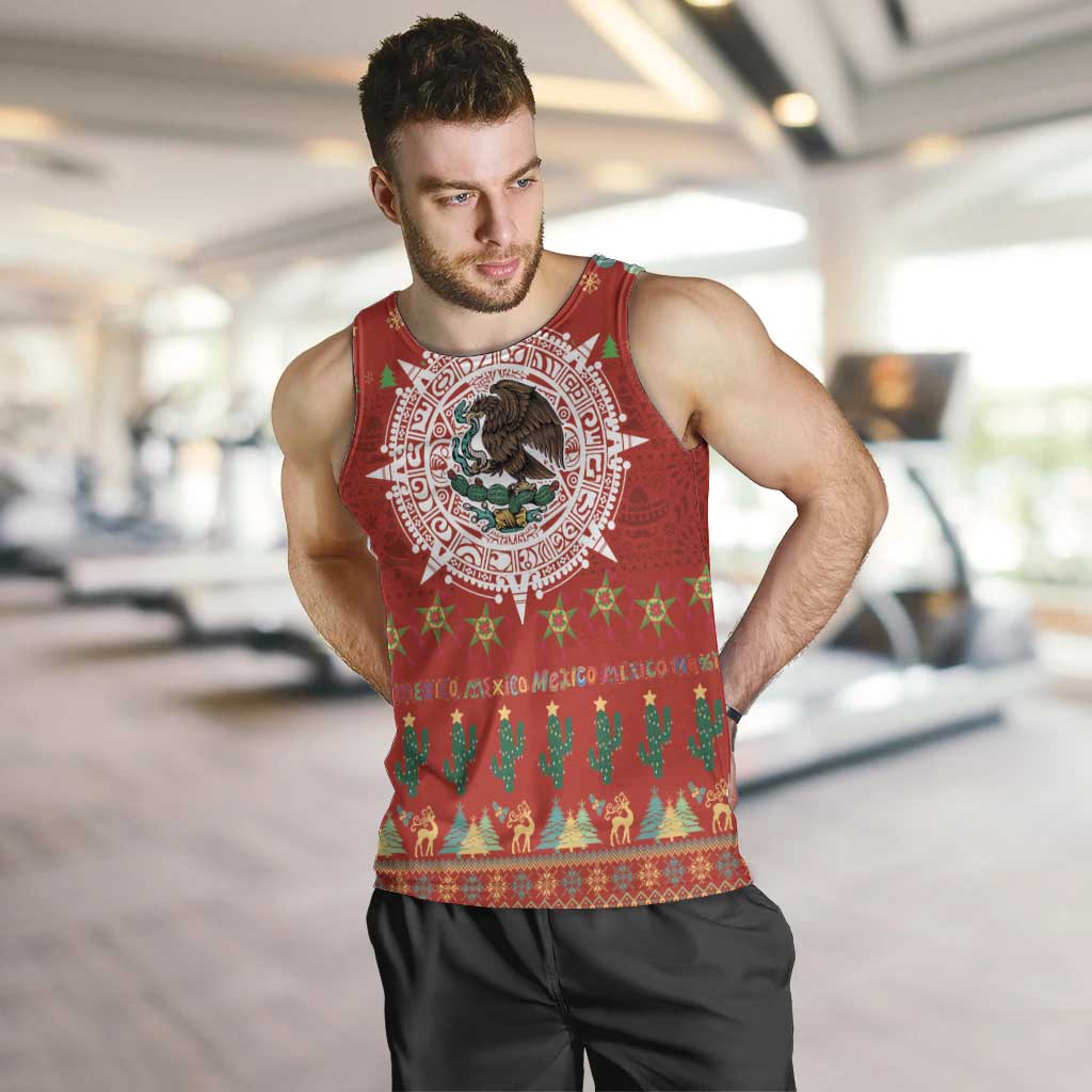 Mexico Merry Christmas Men Tank Top Mexican Cultural Emblem Xmas Style - Polynesian Pride