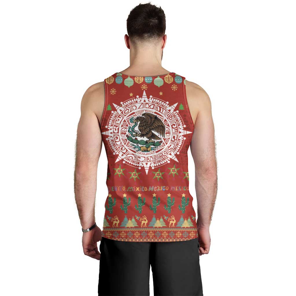 Mexico Merry Christmas Men Tank Top Mexican Cultural Emblem Xmas Style - Polynesian Pride