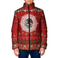 Mexico Merry Christmas Padded Jacket Mexican Cultural Emblem Xmas Style - Polynesian Pride