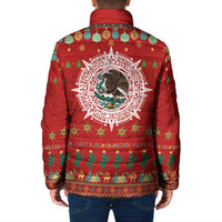 Mexico Merry Christmas Padded Jacket Mexican Cultural Emblem Xmas Style - Polynesian Pride