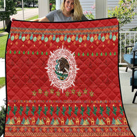 Mexico Merry Christmas Quilt Mexican Cultural Emblem Xmas Style - Polynesian Pride