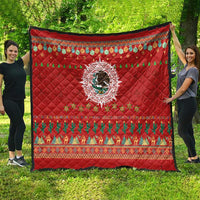 Mexico Merry Christmas Quilt Mexican Cultural Emblem Xmas Style - Polynesian Pride