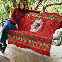 Mexico Merry Christmas Quilt Mexican Cultural Emblem Xmas Style - Polynesian Pride