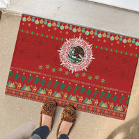 Mexico Merry Christmas Rubber Doormat Mexican Cultural Emblem Xmas Style - Polynesian Pride