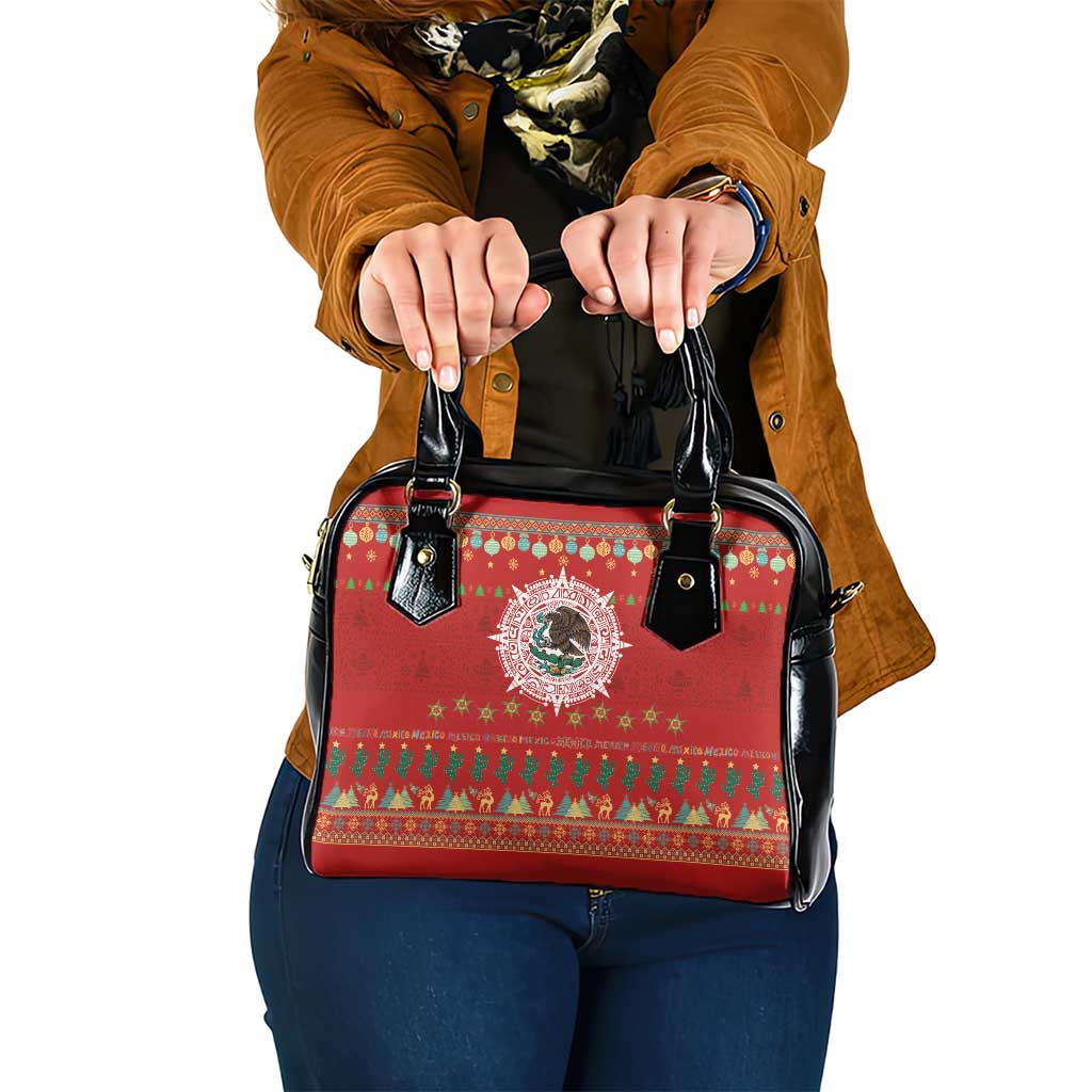 Mexico Merry Christmas Shoulder Handbag Mexican Cultural Emblem Xmas Style - Polynesian Pride