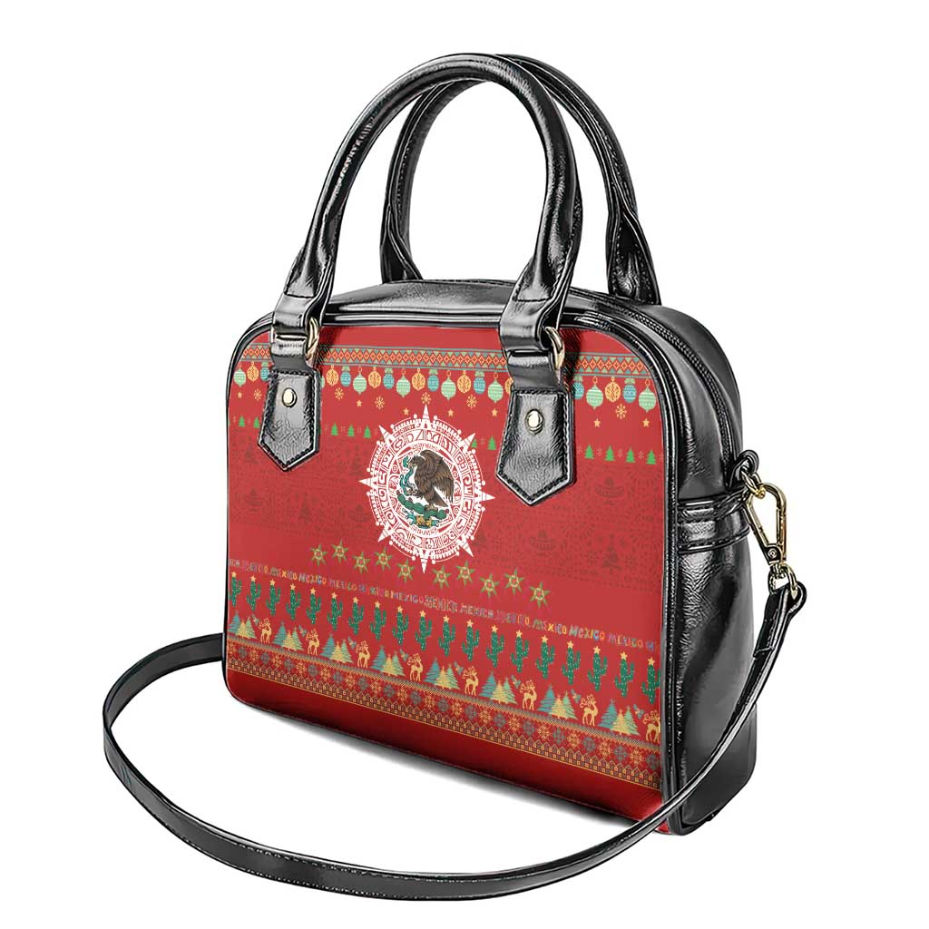 Mexico Merry Christmas Shoulder Handbag Mexican Cultural Emblem Xmas Style - Polynesian Pride