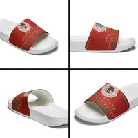 Mexico Merry Christmas Slide Sandals Mexican Cultural Emblem Xmas Style - Polynesian Pride
