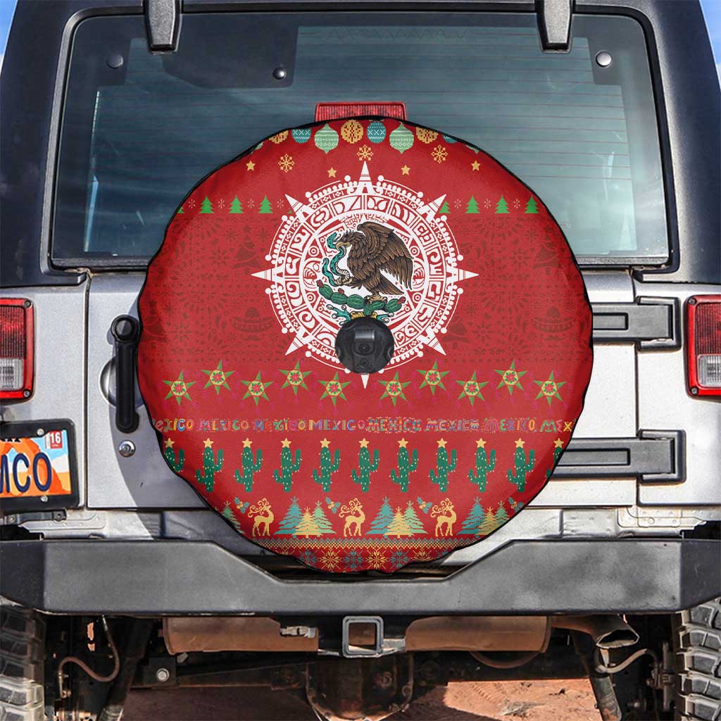 Mexico Merry Christmas Spare Tire Cover Mexican Cultural Emblem Xmas Style - Polynesian Pride