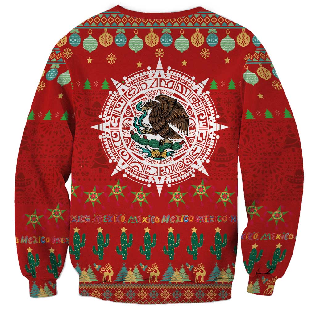 Mexico Merry Christmas Sweatshirt Mexican Cultural Emblem Xmas Style - Polynesian Pride