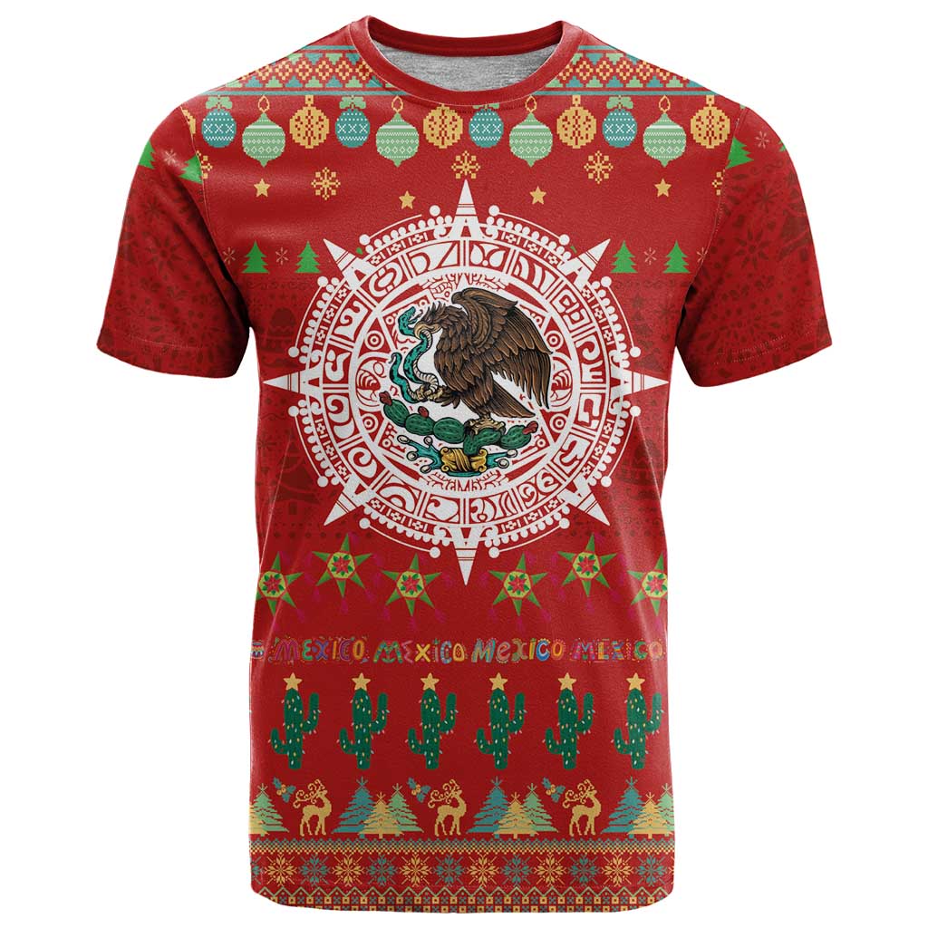 Mexico Merry Christmas T Shirt Mexican Cultural Emblem Xmas Style - Polynesian Pride