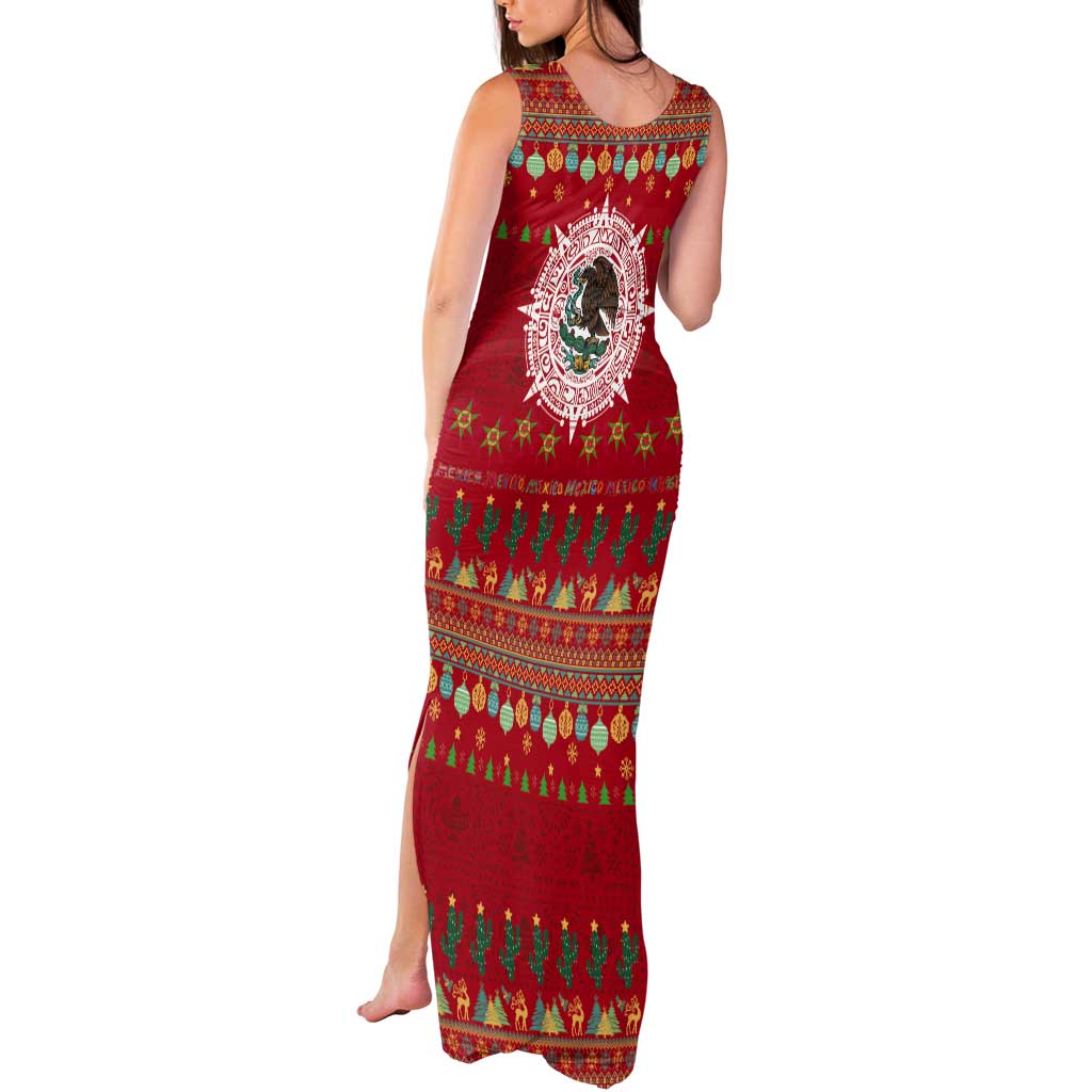 Mexico Merry Christmas Tank Maxi Dress Mexican Cultural Emblem Xmas Style - Polynesian Pride