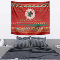 Mexico Merry Christmas Tapestry Mexican Cultural Emblem Xmas Style - Polynesian Pride