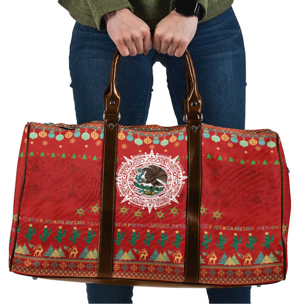 Mexico Merry Christmas Travel Bag Mexican Cultural Emblem Xmas Style - Polynesian Pride