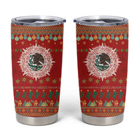 Mexico Merry Christmas Tumbler Cup Mexican Cultural Emblem Xmas Style - Polynesian Pride