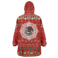 Mexico Merry Christmas Wearable Blanket Hoodie Mexican Cultural Emblem Xmas Style - Polynesian Pride