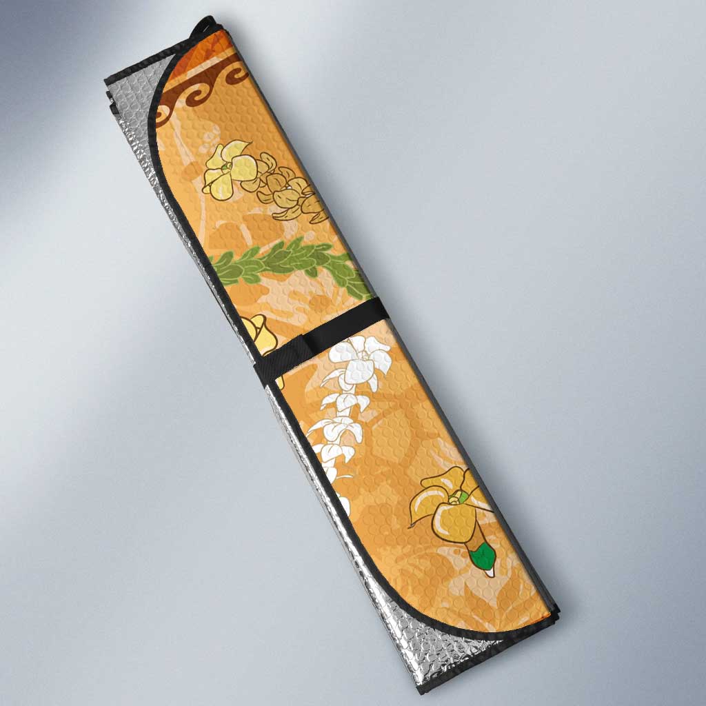 Hawaii Mele Kalikimaka Auto Sun Shade Funny Santa Claus Surfing on Tropical Plants - Polynesian Pride