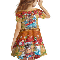Hawaii Mele Kalikimaka Family Matching Puletasi and Hawaiian Shirt Funny Santa Claus Surfing on Tropical Plants - Polynesian Pride