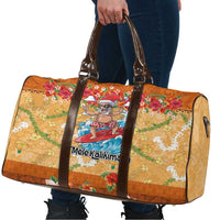 Hawaii Mele Kalikimaka Travel Bag Funny Santa Claus Surfing on Tropical Plants - Polynesian Pride