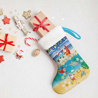 Polynesian Merry Christmas Stocking Funny Santa Beach Tropical Plant and Turtle - Polynesian Pride