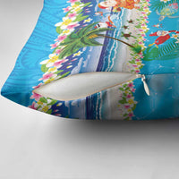 Polynesian Merry Christmas Pillow Cover Funny Santa Beach Tropical Plant and Turtle - Polynesian Pride