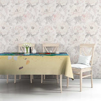 Polynesian Merry Christmas Tablecloth Funny Santa Beach Tropical Plant and Turtle - Polynesian Pride