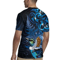 Aotearoa Matariki Rugby Jersey Maori Tribal with Silver Fern and Tui Bird Galaxy Style - Polynesian Pride