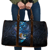 Aotearoa Matariki Travel Bag Maori Tribal with Silver Fern and Tui Bird Galaxy Style - Polynesian Pride