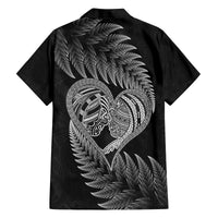 New Zealand Valentine Day Family Matching Puletasi and Hawaiian Shirt Aotearoa Warrior and Woman Love Heart Maori Pattern LT03 - Polynesian Pride