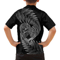 New Zealand Valentine Day Family Matching Tank Maxi Dress and Hawaiian Shirt Aotearoa Warrior and Woman Love Heart Maori Pattern LT03 - Polynesian Pride