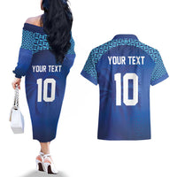 Custom Fiji Football-Towards World Cup 2026 Couples Matching Off The Shoulder Long Sleeve Dress and Hawaiian Shirt