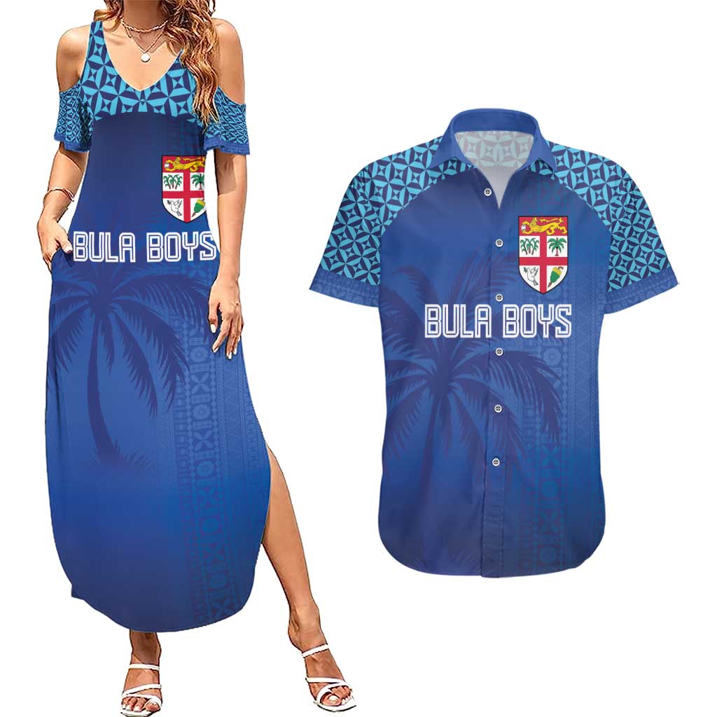 Custom Fiji Football-Towards World Cup 2026 Couples Matching Summer Maxi Dress and Hawaiian Shirt