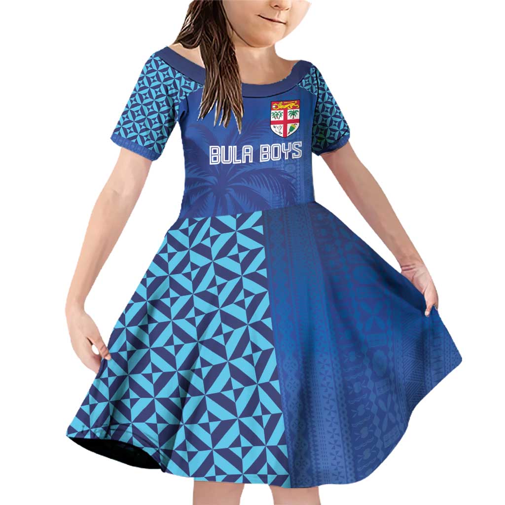 Custom Fiji Football-Towards World Cup 2026 Family Matching Off Shoulder Short Dress and Hawaiian Shirt