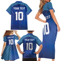 Custom Fiji Football-Towards World Cup 2026 Family Matching Short Sleeve Bodycon Dress and Hawaiian Shirt