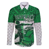 Custom Hawaii Volleyball-Kakau Motif Green Color Family Matching Puletasi and Hawaiian Shirt