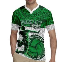 Custom Hawaii Volleyball-Kakau Motif Green Color Rugby Jersey