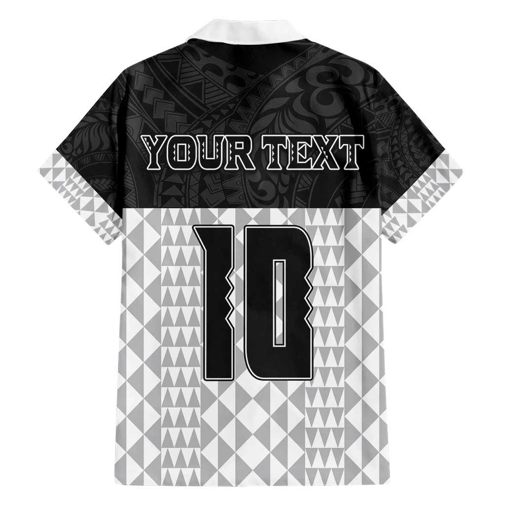 Custom Hawaii Volleyball-Kakau Motif Grayscale Color Family Matching Short Sleeve Bodycon Dress and Hawaiian Shirt