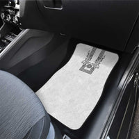 Philippines Barong Style Car Mats with Polynesian Art and Leaf Motif Black-White Color