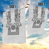 Philippines Barong Style Garden Flag with Polynesian Art and Leaf Motif Black-White Color LT03 - Polynesian Pride