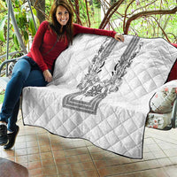 Philippines Barong Style Quilt with Polynesian Art and Leaf Motif Black-White Color LT03 - Polynesian Pride