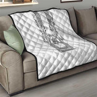 Philippines Barong Style Quilt with Polynesian Art and Leaf Motif Black-White Color LT03 - Polynesian Pride
