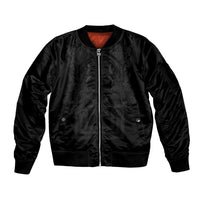 Philippines Barong Style Sleeve Zip Bomber Jacket with Polynesian Art and Leaf Motif Black Color LT03 Unisex Black - Polynesian Pride
