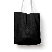 Philippines Barong Style Tote Bag with Polynesian Art and Leaf Motif Black Color LT03 - Polynesian Pride