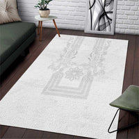 Philippines Barong Style Area Rug with Polynesian Art and Leaf Motif White Color LT03 White - Polynesian Pride