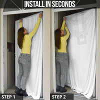 Philippines Barong Style Door Cover with Polynesian Art and Leaf Motif White Color