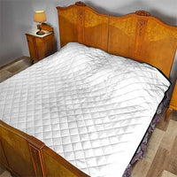 Philippines Barong Style Quilt with Polynesian Art and Leaf Motif White Color