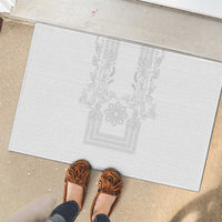 Philippines Barong Style Rubber Doormat with Polynesian Art and Leaf Motif White Color LT03 - Polynesian Pride