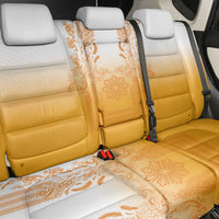 Philippines Barong Style Back Car Seat Cover with Polynesian Art and Leaf Motif Yellow Color